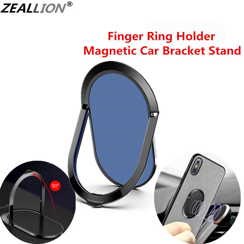 Zeallion Ultra Thin Universal Finger Ring Holder For Samsung Huawei iPhone Vivo Oppo Xiaomi Desktop Mobile Phone Bracket Stand Suitable For Car Magnet Holder