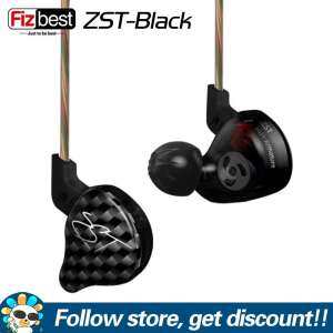 KZ ZST Dual Driver Earphone Dynamic And Armature Detachable Cable Monitors Noise Isolating HiFi Music Sports Earbuds 1DD+1BA 3.5mm In Ear Wired Earphones