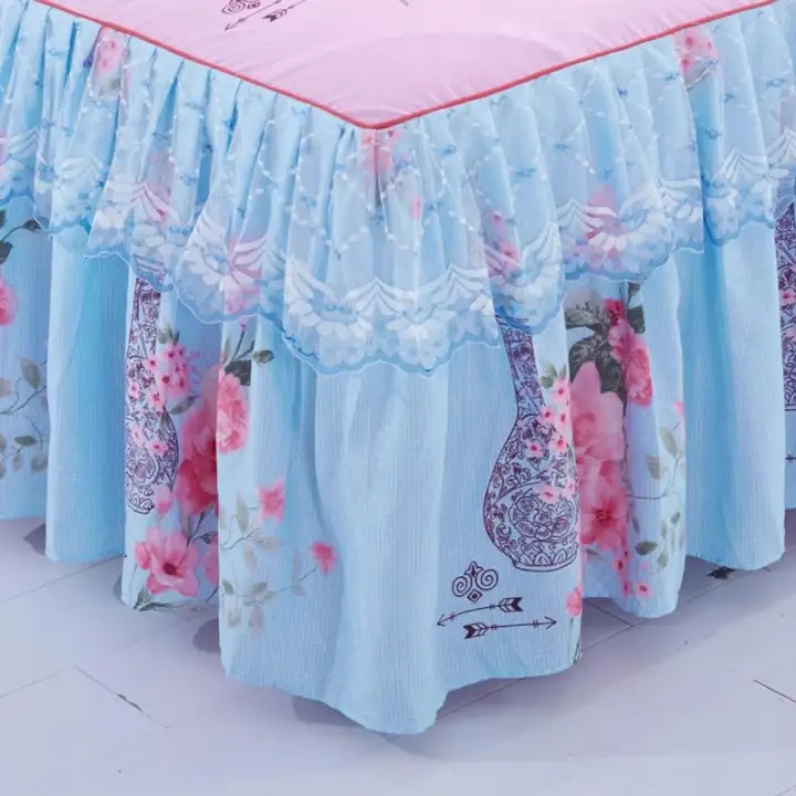 1pc New Sanding Lace Bedspread Fashion Queen Bed Skirt Thickened