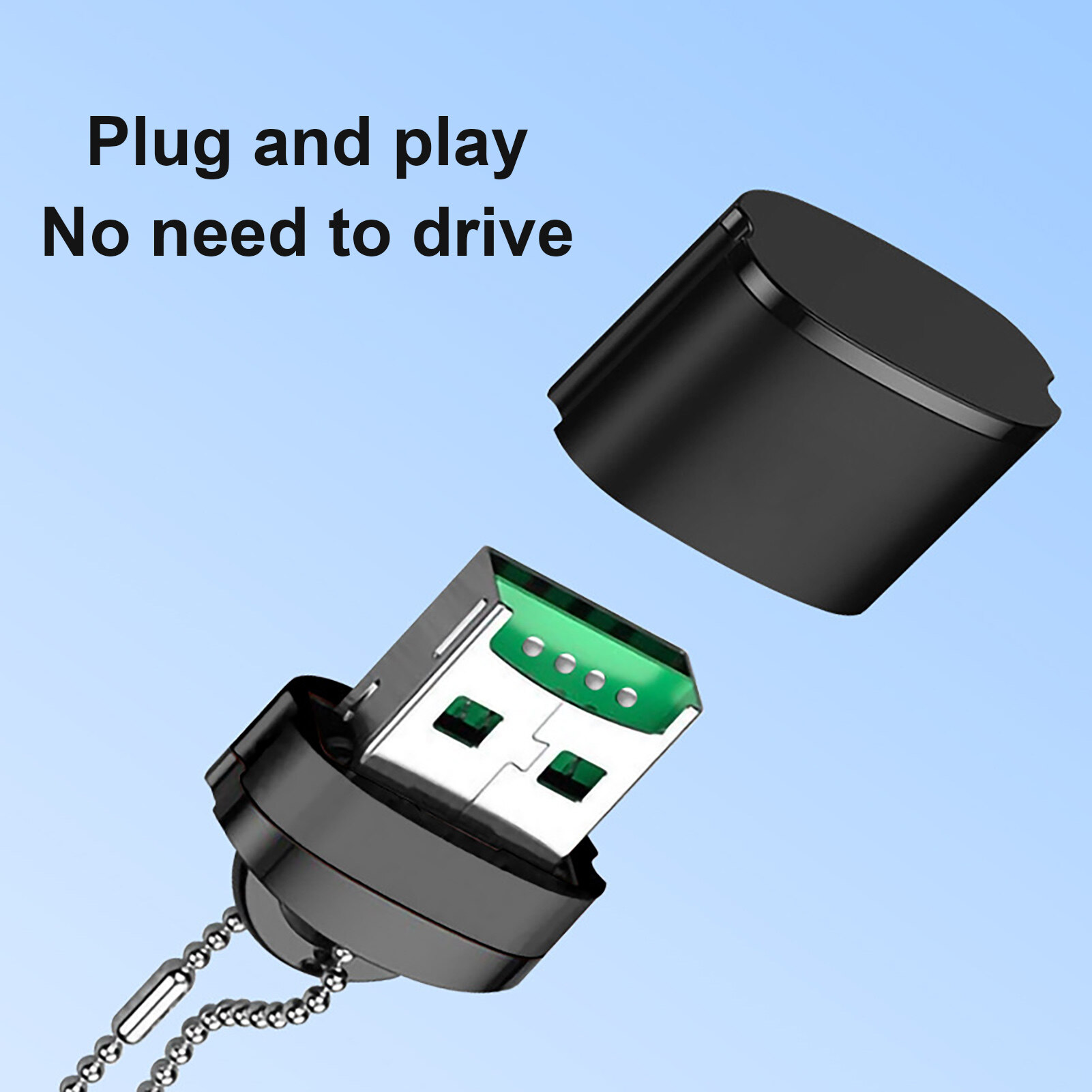 Compact USB Card Reader Driver-free Rust-proof Lightweight Quick USB TF Card Reader for Car