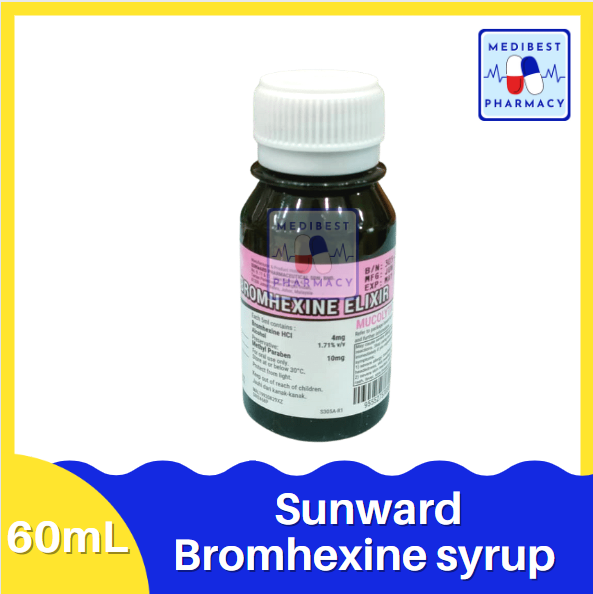 Sunward Bromhexine Syrup 60mL/120mL Lazada