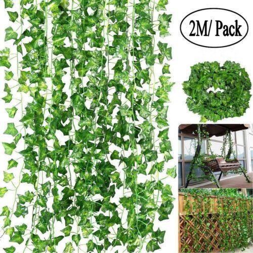 【lightingeverthing】2M Artificial Plants Plastic Simulation Wall Climbing Vines Green Leaf Ivy Rattan for Home Decor Wedding Party Bar Decoration