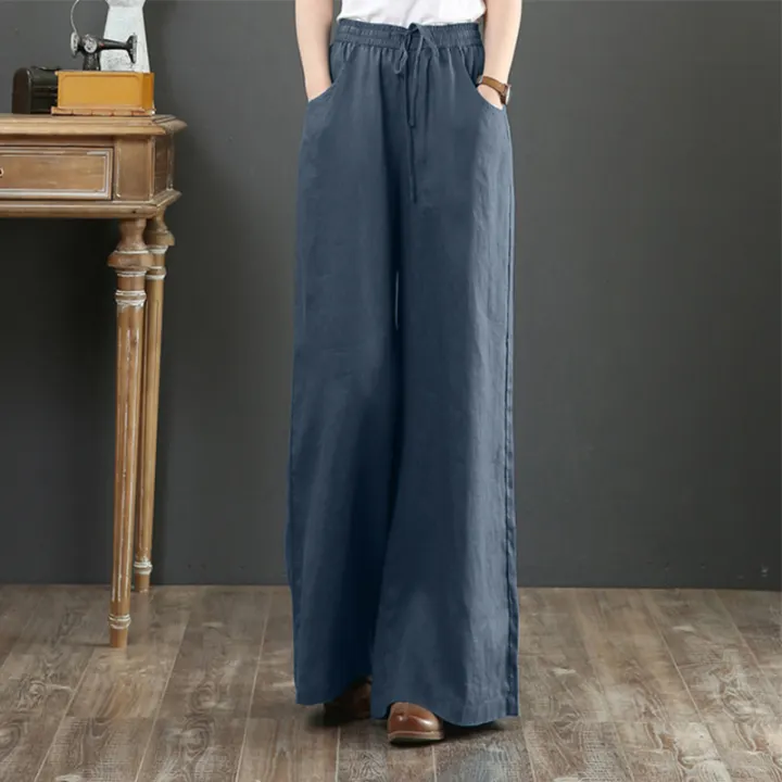 Wide leg elasticated waist women's trousers Clearance