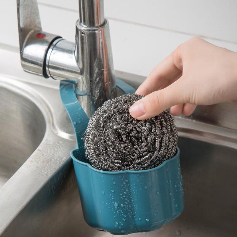 1 Pack Kitchen Sink Drain Rack Soap Sponge Holder Adjustable Faucet Storage Hanging Basket Kitchen Accessories