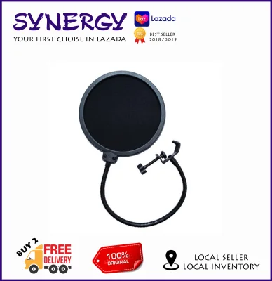 6 inch Studio Microphone Mic Round Wind Pop Filter Shield with Stand Clip