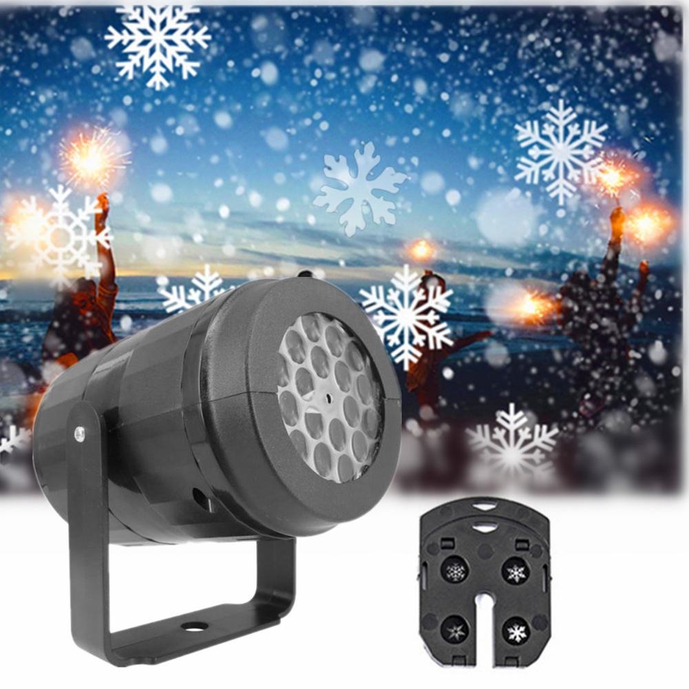 {hot} Led Snowflake Projector Light Rotating Pattern Landscape Decoration Lamp For Christmas Halloween Party