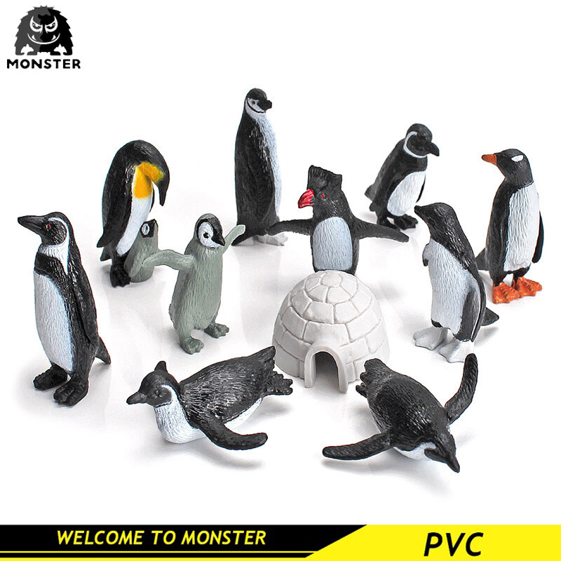 MONSTER Simulated mini penguin model suit polar animal solid decorations Papua Adélie penguin