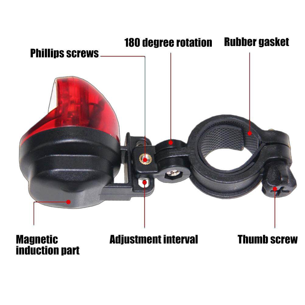 Bicycle LED Tail Light Selfpowered Induction Bike Light Cycling Night Warning Rear