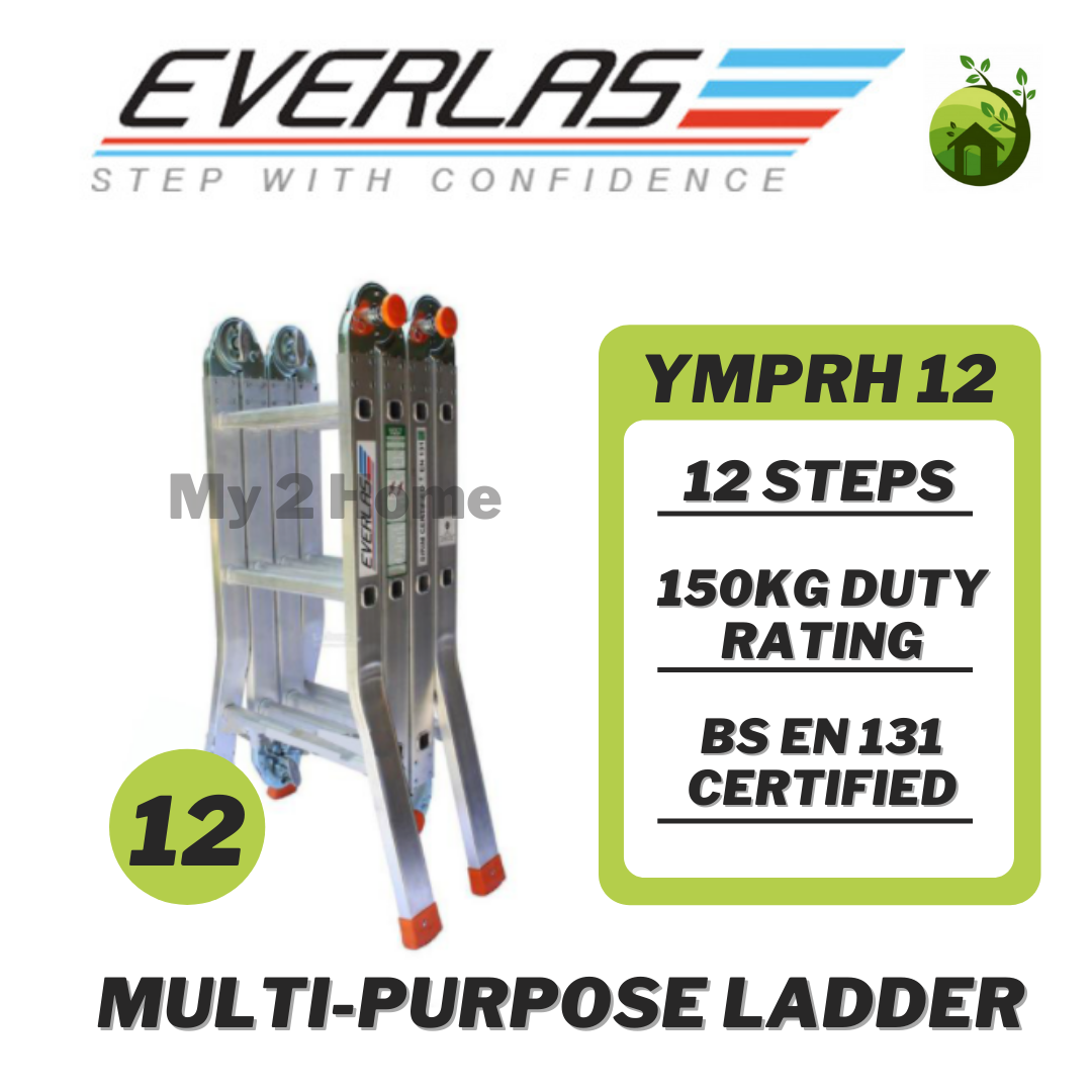 [Original 150KG] Everlas YMPRH12 12 Steps Multi purpose Ladder / Tangga