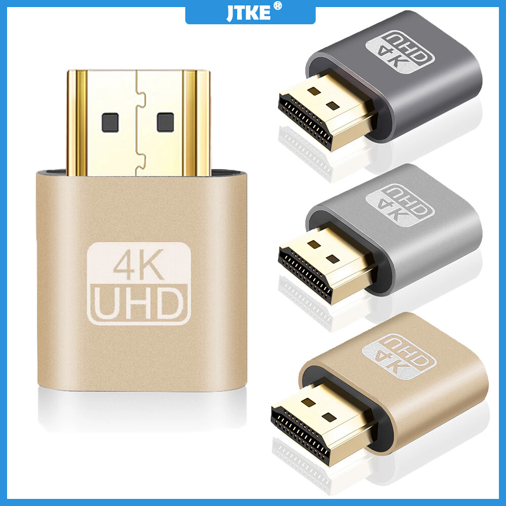Phích Cắm Ảo JTKE VGA, Bộ Chuyển Đổi Giả Mô Phỏng Màn Hình Ảo HDMI, Bộ Chuyển Đổi DDC Chỉnh Sửa Hỗ Trợ 1920X1080P Cho Video