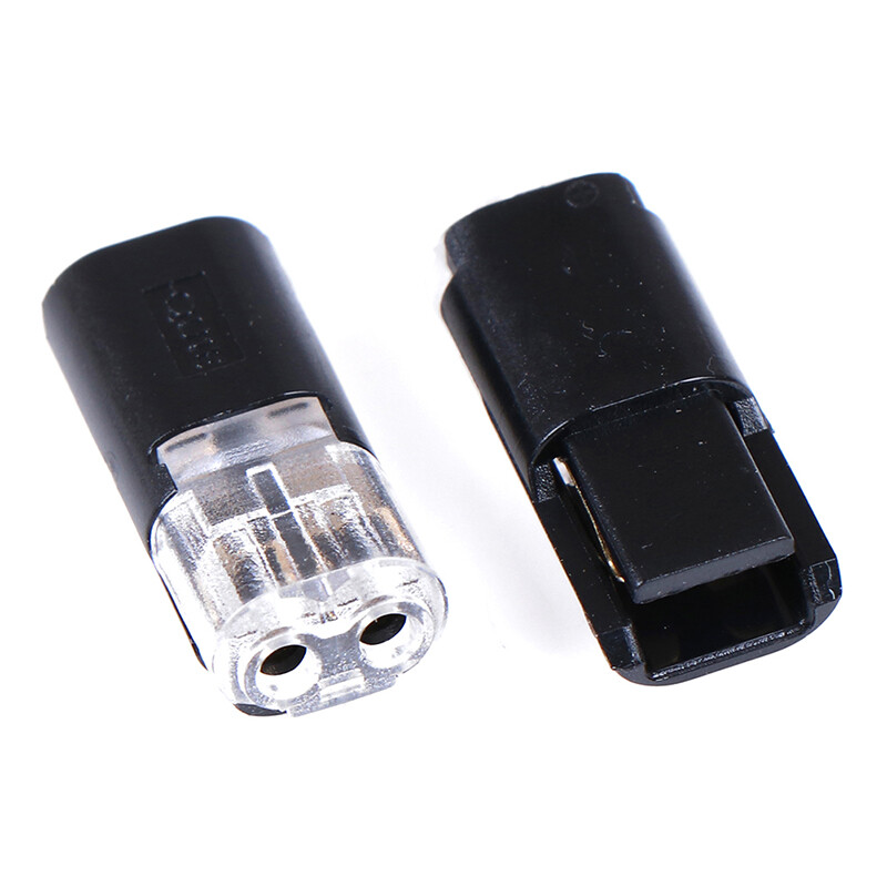 EVAN 10pcs 2pin Pluggable Spring Lock Wire Connector Cable Crimp Terminal