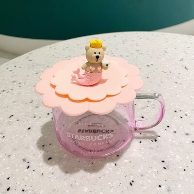 Starbuck Mug Starbuck Macaron Glass Creative Heat-resistant Large-capacity Coffee Cup 430ML Simple Cartoon Glass Cup Starbuck Coffee Mug Fox Cup