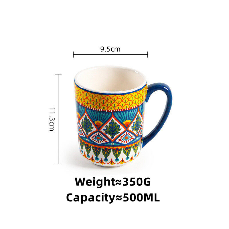 Omk phong cách Mỹ underglaze Cốc gốm 500ml cốc cà phê Havana loạt