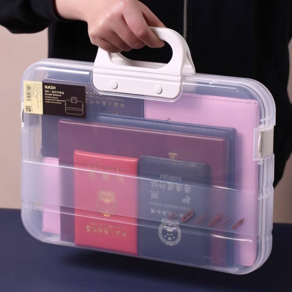 Mmluck nhựa trong suốt Hợp Đồng Văn Phòng Trường Hộp đựng giấy vệ sinh Lưu Trữ Photocards Phân Loại Thư Mục Tài Liệu Lưu Trữ Hộp A4 Túi sắp xếp hồ sơ Hộp Giấy Chứng Nhận Lưu Trữ Trường Hợp