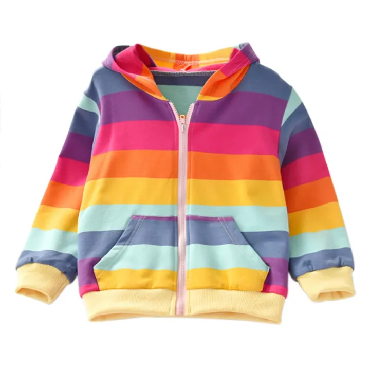 rainbow striped hoodie