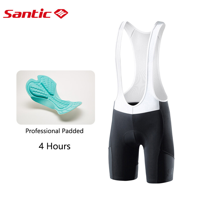 Santic Cycling Bib Shorts Men Plus Size Bike Shorts S-4XL 4D Padding Breathable Anti-slip Quick-dry Reflective K7MC033