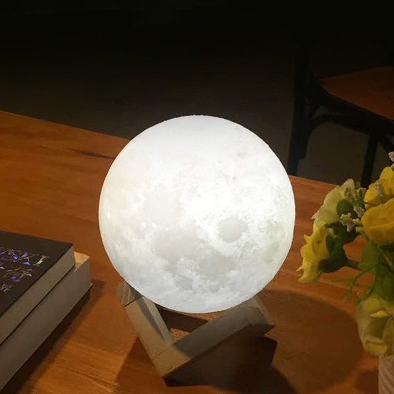 YONUO Đèn ngủ mặt trăng 3D  ánh sáng kép lãng mạn trang trí phòng ngủ 8/10/12/15/18/20cm-INTL