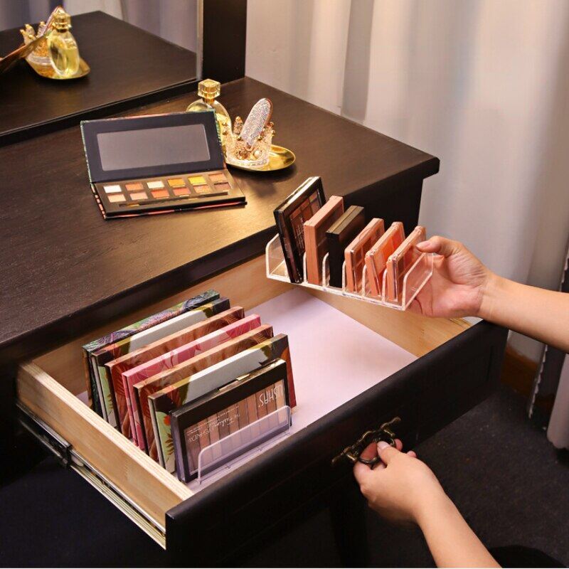 Compact Eyeshadow Palette Organizer Display Tray Acrylic 7 Grids Storage Box Cosmetics Rack Makeup Tools Holder Drawer Organizer