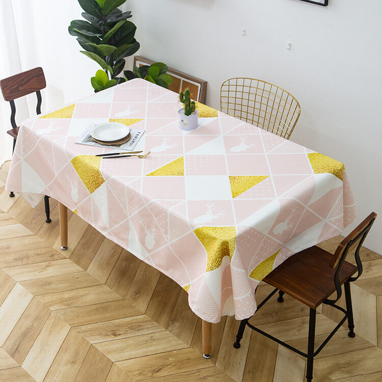 Nordic Waterproof and Oil-proof Tablecloth Light Luxury High Grade Rectangular Table Cloth Table Mat Woven Coffee Table Tablecloth 121504