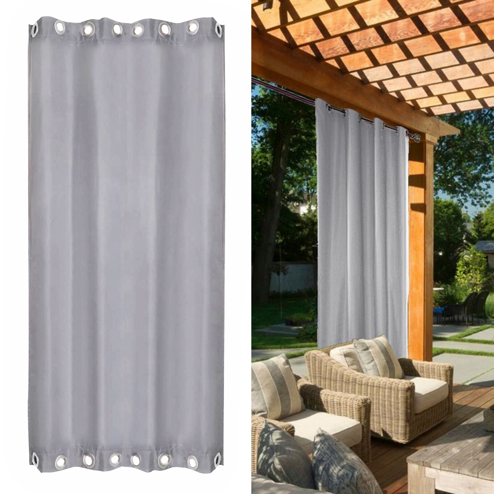 Baoblaze Waterproof Thick Fabric Outdoor Curtain Patio Public Divider Blackout Drape