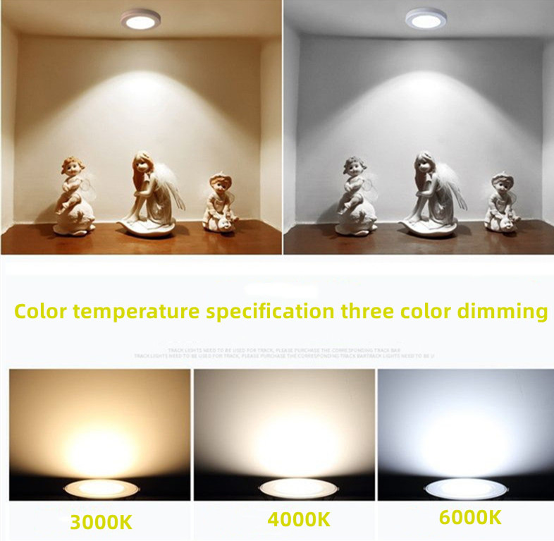 LED Downlight Mini Surface Mounted Spotlight Tri Color 220V 240V 3W 5W 7W Panel Light Ultra thin Indoor Lighting Home Kitchen Cabinet Lamp