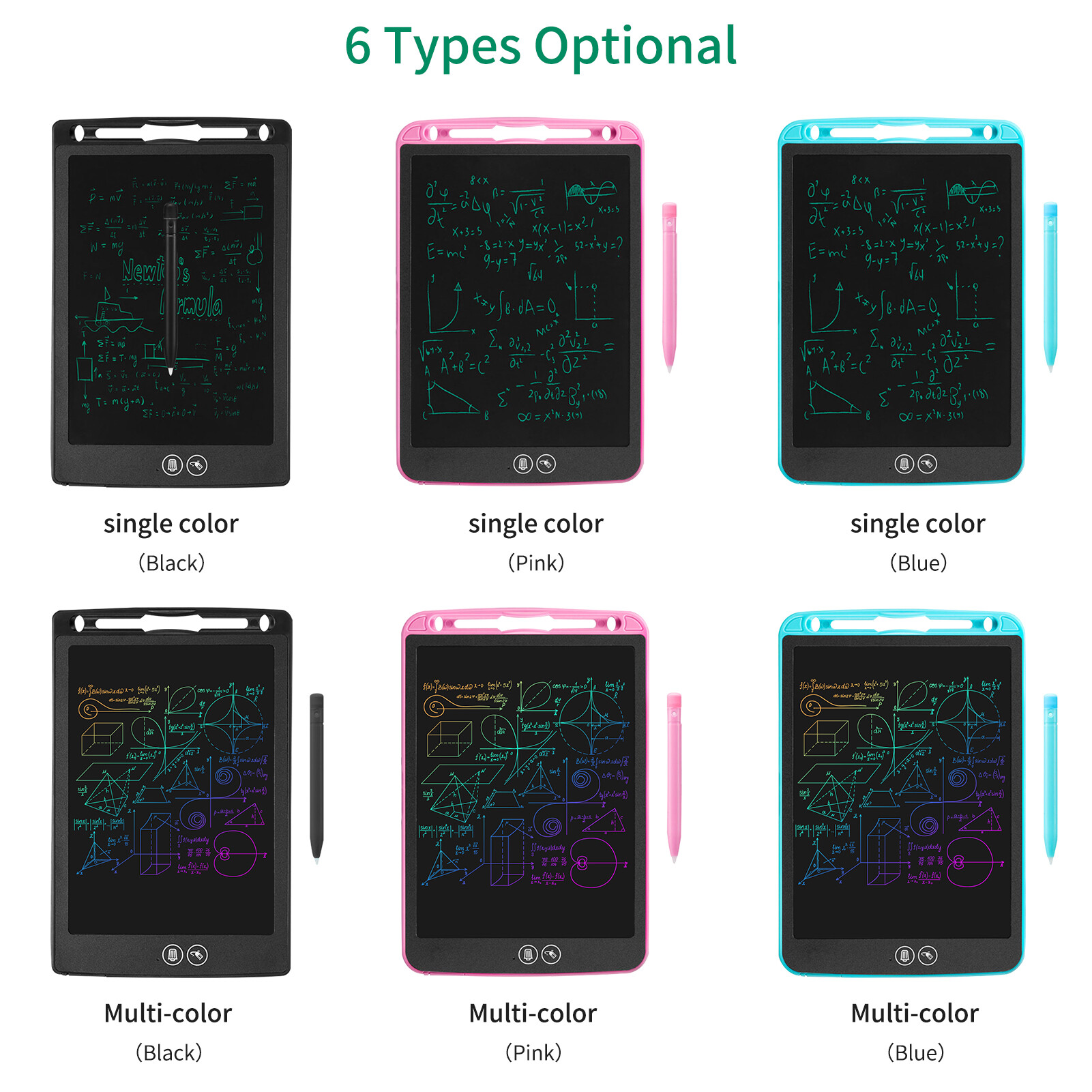 KKmoon LCD Writing Tablet 8.5 Inch Doodle Drawing Pad Handwriting Multiple Colorful Board with Magnetic Stylus for Toddler Kids Office Educational and Learning Toy Gifts for 3-6 Years Old Boy and Girls Children's Day Partial Erasing