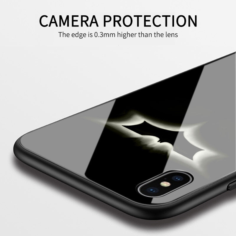 UCUC CASE For Samsung Note 10 Plus + case Luminous Marvel Superhero Captain America Ironman Case Glow in Dark Tempered Glass Back Casing Cover