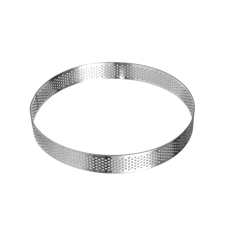 Vòng Mousse Đục Lỗ Khuôn Bánh Bằng Thép Không Gỉ Dụng Cụ Làm Bánh Tròn Khuôn Trang Trí Phụ Kiện Nhà Bếp 9 Kích Cỡ Chọn