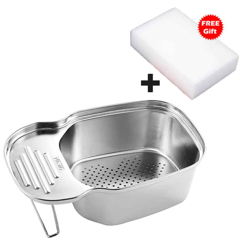 【High Quality+ In Stock】Kitchen Sink Strainer Basket, Multipurpose Corner Sink Strainer Food Catcher Leftovers Garbage Storage, 304Stainless Steel Drain Basket