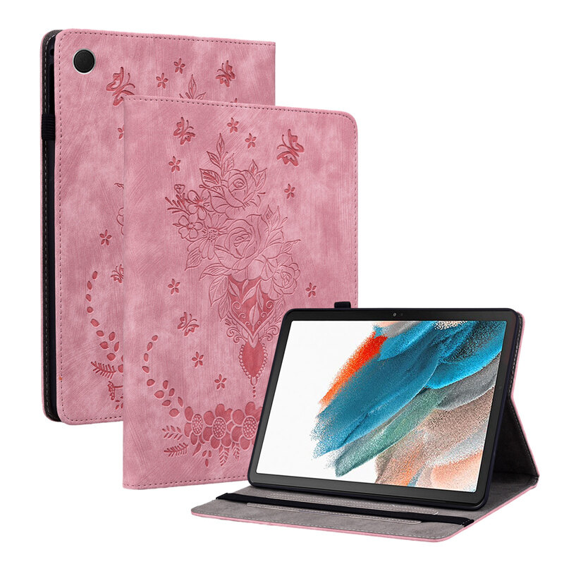 Embossed case for samsung galaxy tab a9 8.7'' 2023 sm-x110 x115n x117 shockproof pu leather stand cover case for samsung tab a9 8.7 inch x110 tablet case