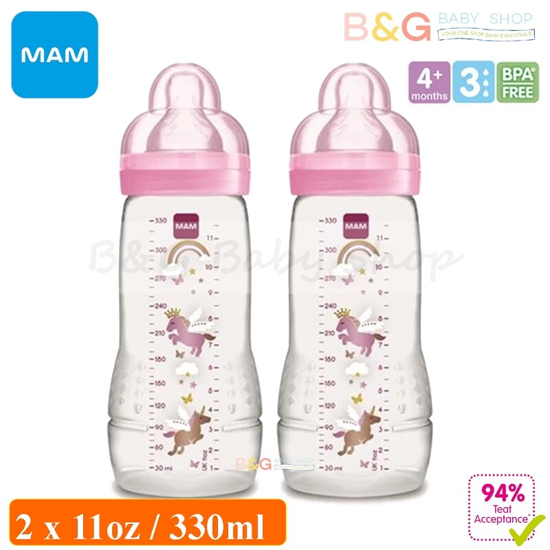mam baby bottles pink