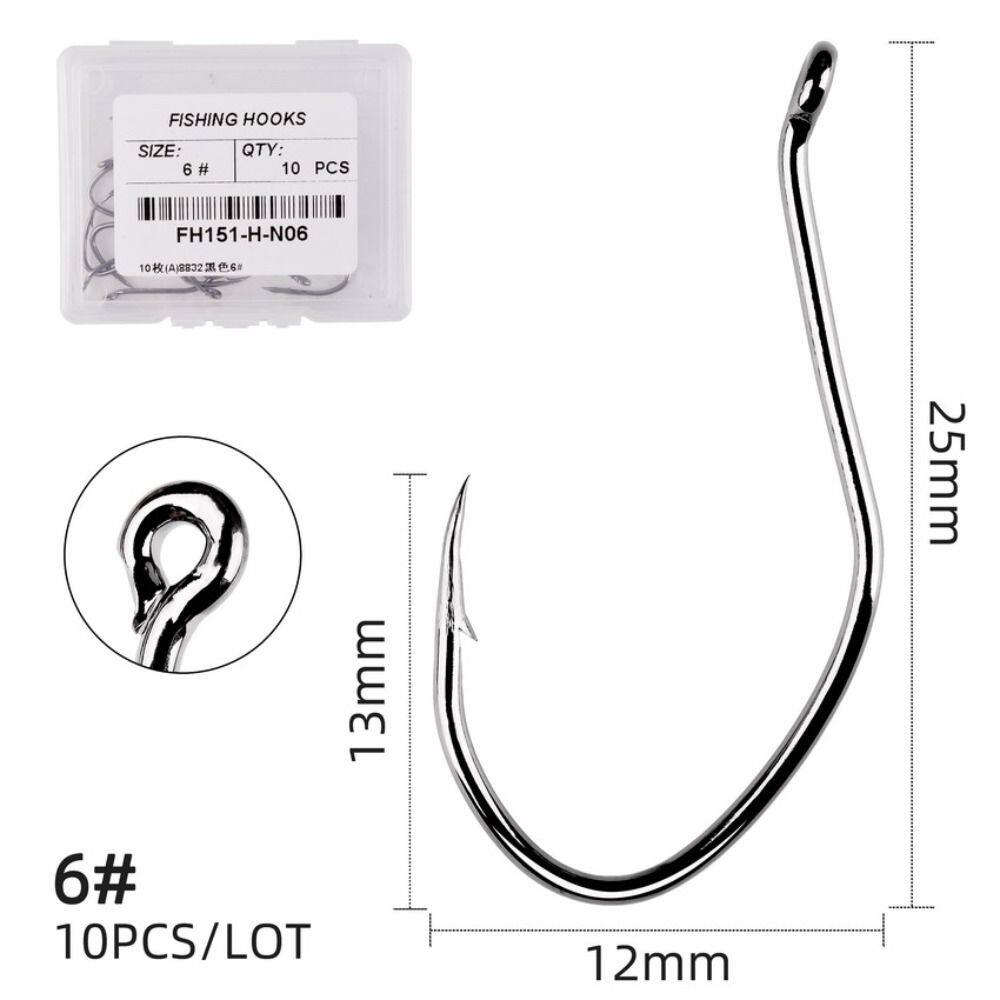 ZIPMOH Mồi Jig Thép cacbon Có lỗ Phụ kiện câu cá bằng ruồi nhân tạo Móc Nhật Bản Lưỡi câu Jig Lưỡi câu cá da trơn Móc tròn sắc nét Bộ Móc Câu Cá Lưỡi Câu Móc Biển Lưỡi câu có gai Lưỡi Câu