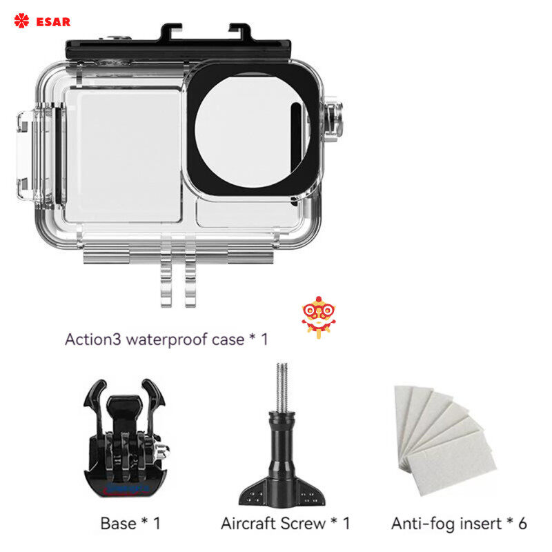 40m Underwater Deep Diving Case Protective Housing Waterproof Shell Compatible For Dji Action 3 Osmo Camera Accessories