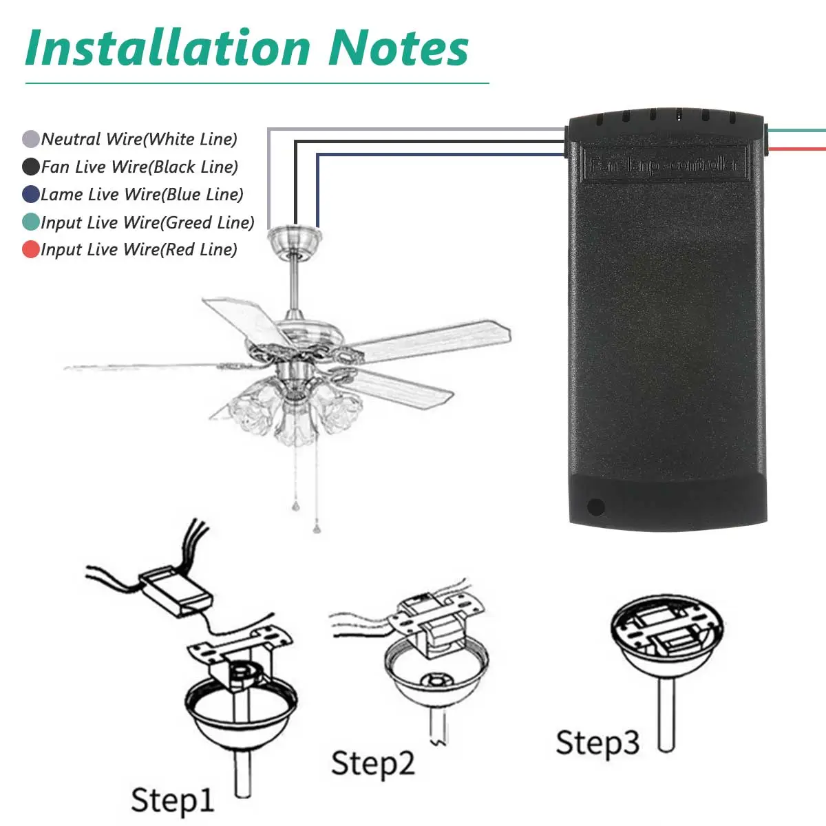 SilyNew [Family Essential]Universal Ceiling Fan Lamp Remote Controller ...
