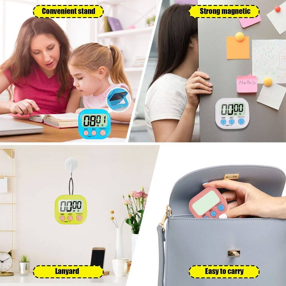 PETISEE Kitchen Clock ic Kitchen Timer Reminder Tools LCD Digital Display Baking Alarm Clock Fashion Alarm Up Countdown Timer Home Cooking