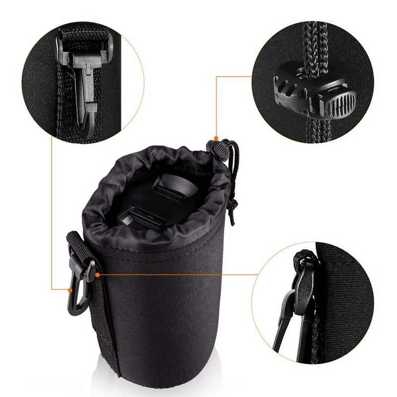 4PCS Camera Case Lens Pouch Set Lens Case Small Medium Large and Extra Large for DSLR Camera Lens Bag Pouch Shockproof