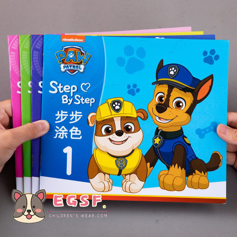 PAW patrol 4pcs painting book kindergarten coloring painting book 3-6 years old children learn painting book cartoon