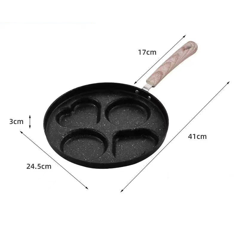 Nonstick pan omelette pan heart-shaped egg dumplings poached egg breakfast pan pancake pan egg burger four-hole pan