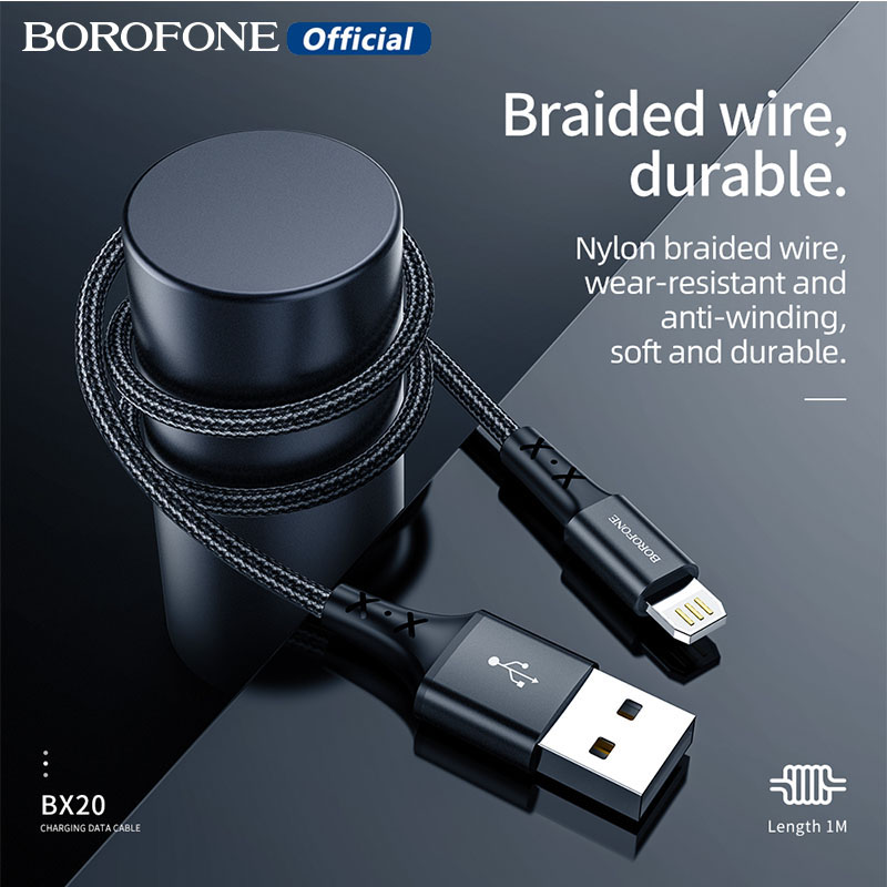 Borofone bx20 2a fast charging cable micro usb type-c lightning for iphone android phone p20 p30 mate 20 pro quick charger with data transmission
