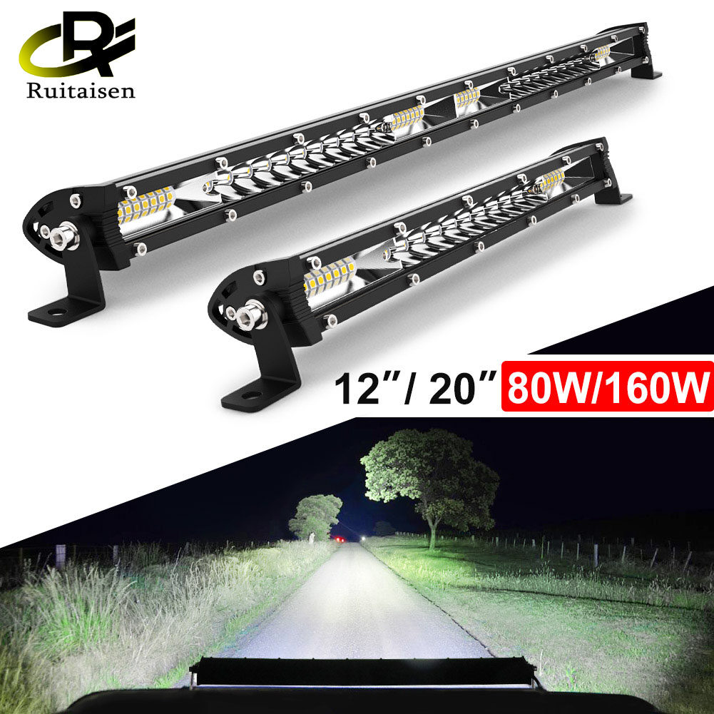 Đèn Led Thanh Đèn LED Sương Mù Lái Xe Đường Địa Hình 12 ''20'' 12V 24V Thanh Đèn Pha Cho Xe Hơi Xe Jeep ATV Xe Tải Thuyền