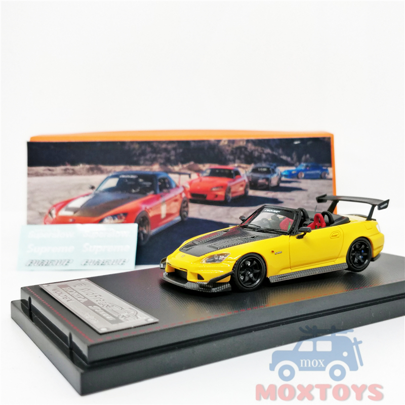 Wild Fire 1:64 Honda S2000 Voltex Yellow Resin Model Car - Moxtoys