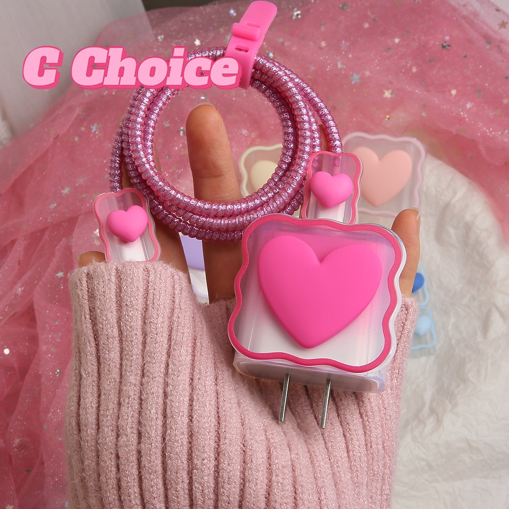 INS Love Wave Pattern Compatible for iPhone Chargering Protector Cover 18w 20w for ipad chargering case Cable Protector Earphone Cord Protector Chargering for ip14promax 14pro 14 ip12 11pro [cchoice]