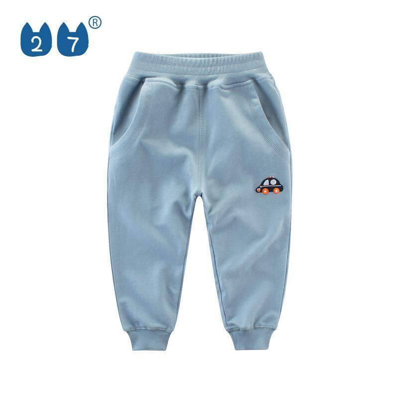 Quần Dài 27Kids Store Cho Bé Trai 1-8 Tuổi, Quần Cotton Logo Xe Hơi Màu Xanh Da Trời Xanh Đậm, Co Giãn, Giữ Ấm, Vải Tốt, Mặc Ở Nhà, Thời Trang Mùa Thu Mới