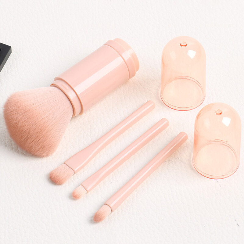 BEAUTYBIGBANG Đa Chức Năng, Da, Bốn-Trong-Một, Có Thể Thu Vào Trang Điểm Bàn Chải, Cọ Hai Đầu Tiện Dụng, Dụng Cụ Làm Đẹp, Cọ Mắt Mini