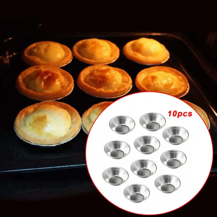 10x Baking Tools Egg Tart Aluminum Cupcake Cake Cookie Flower Mold Mould Set
