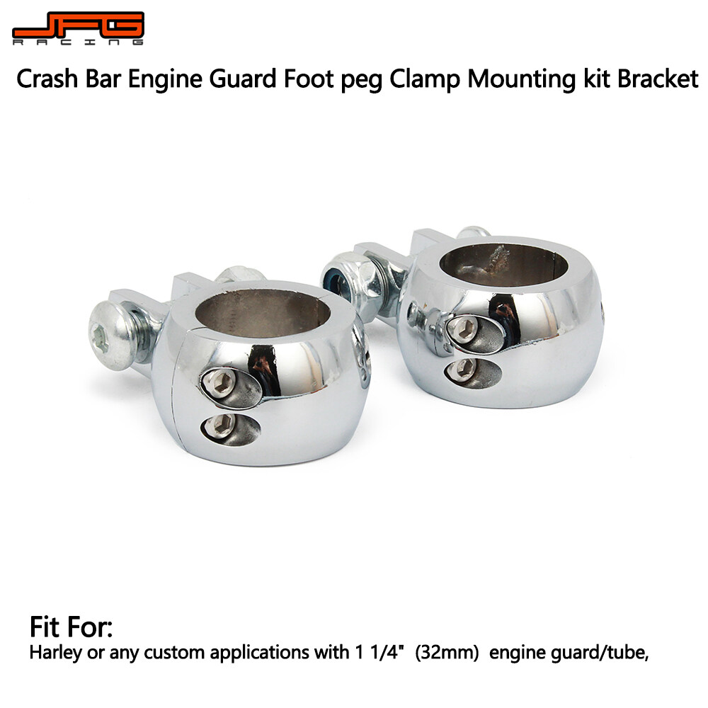JFG Racing Motorcycle Crash Bar Engine Guard Foot peg Clamp Mounting