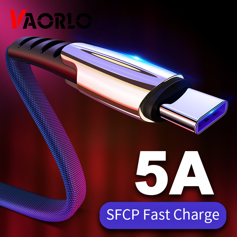 VAORLO 5A Fast Charge Cable  iPhone Lightning Cable&Micro USB&Type C Data Sync Cable Cord  For Huawei Xiaomi Redmi Charging CableSamsung For iPhone Charger