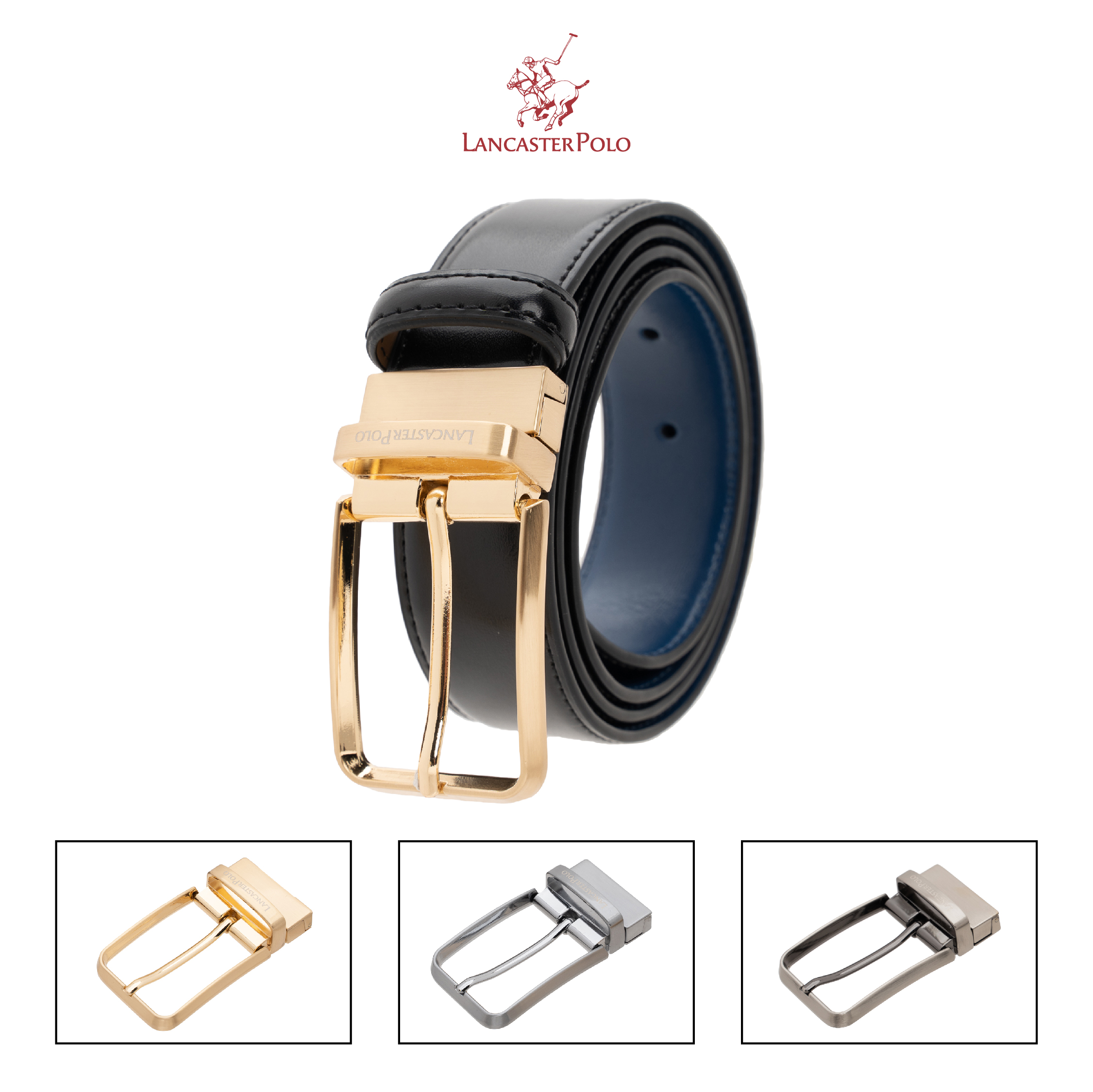 Lancaster Polo Men's Reversible Belt 
