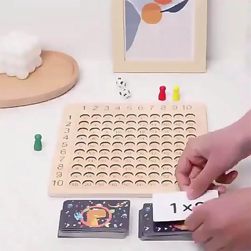 Wood Mathematics Multiplication Board Early Learning Brain Development Toy Classroom Teaching Aids Arithmetic Child Gift