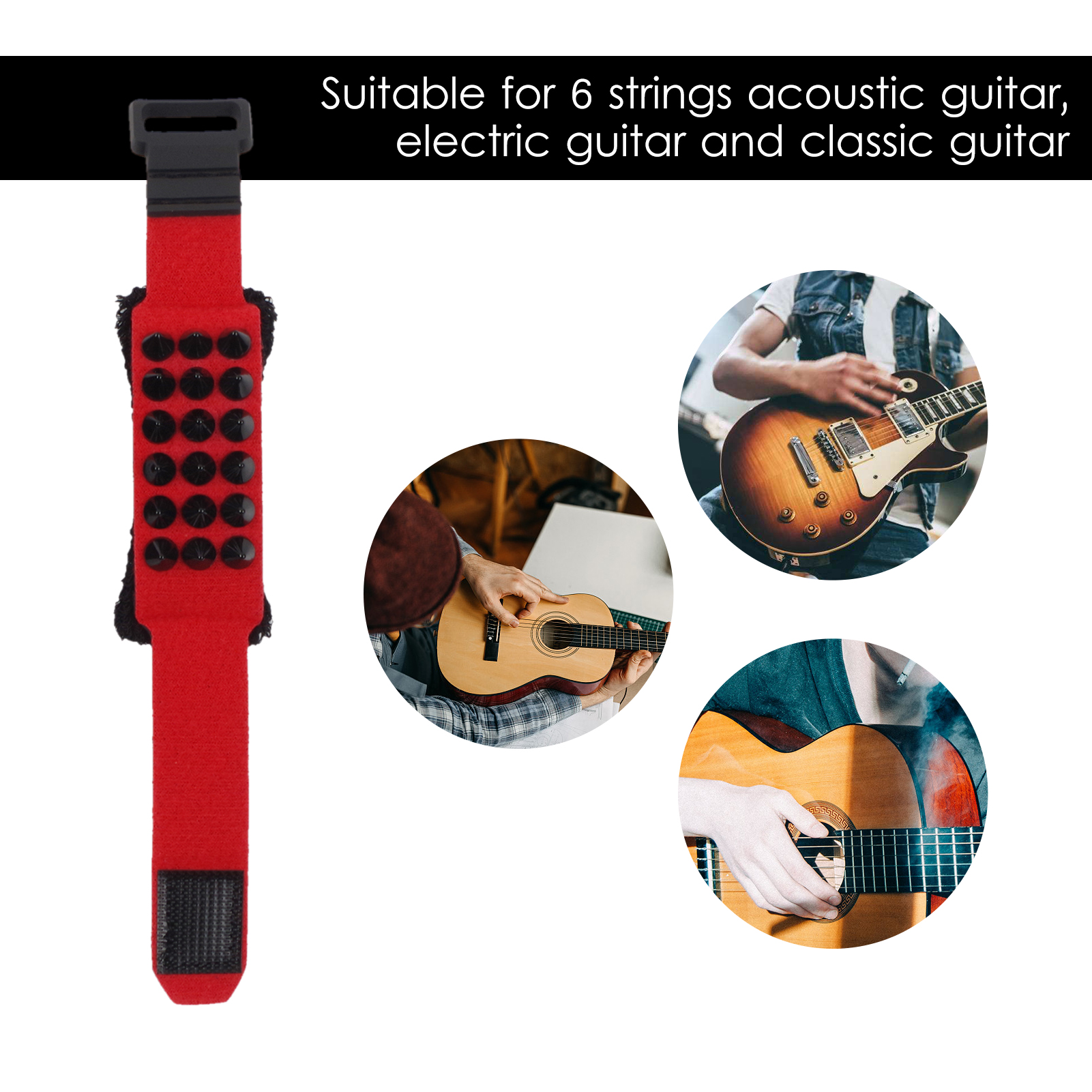 18cm Guitar String Mute Guitar Gear Fretboard Muting Wrap Punk Style String Dampener String Muter for 6-String Guitar